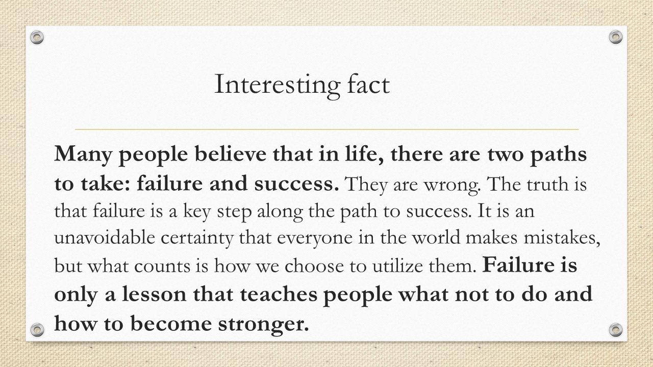 Can failure strengthen a person?